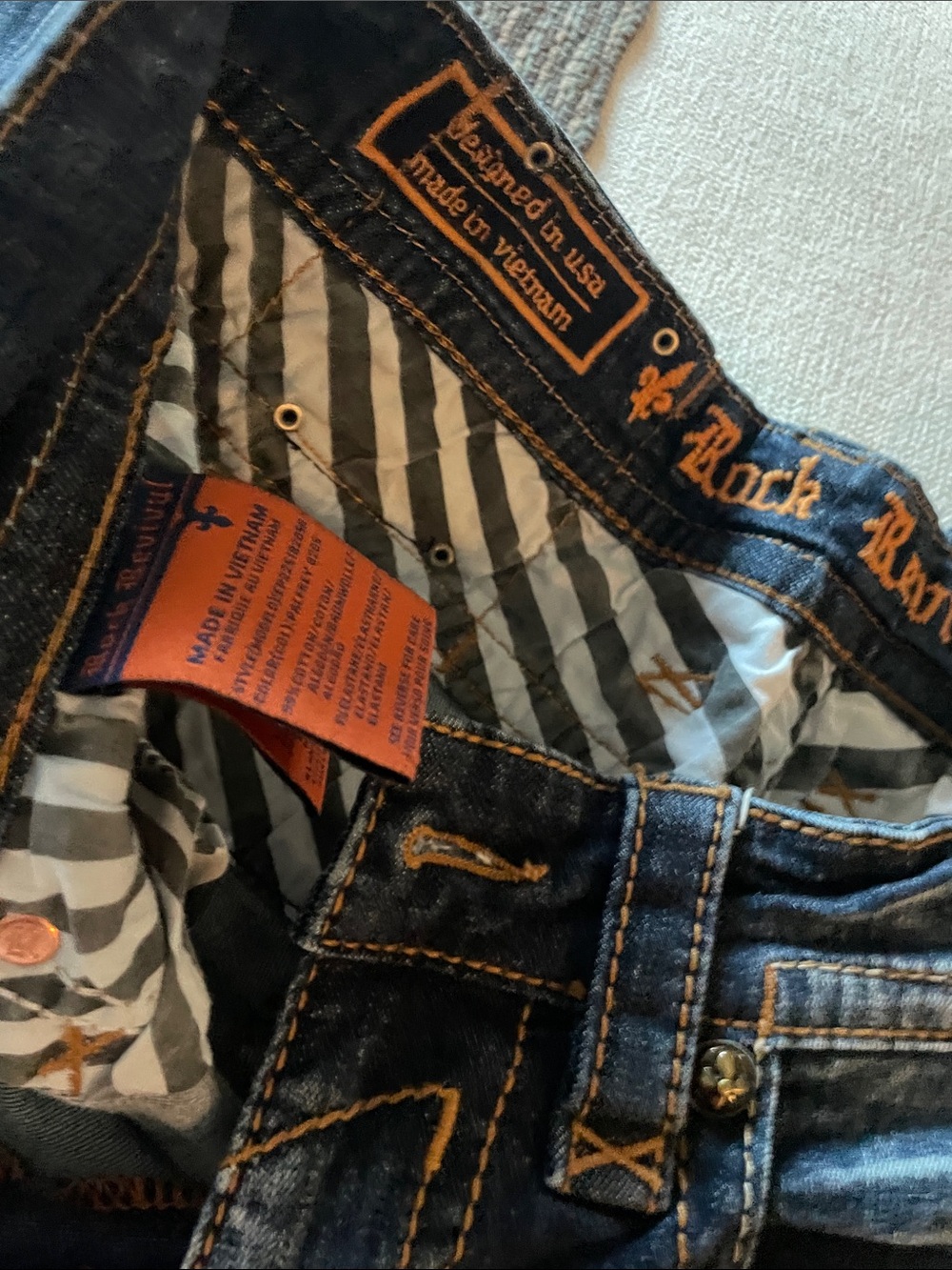Rock Revival Dark Blue Men’s Bootcut Jeans - Palfrey Boot - Picture 6 of 10